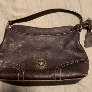 Chocolate leather shoulder bag